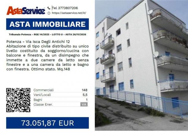 14/2025 U PZ - Tribunale Potenza - RGE 14/2025 - LOTTO U - ASTA 26/11/2026