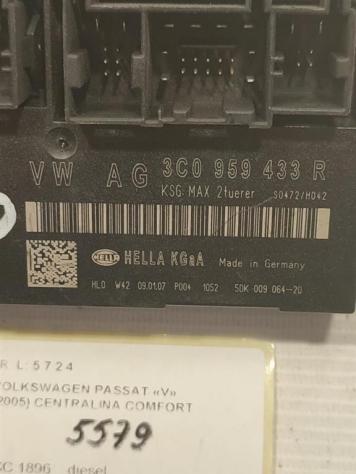CENTRALINA COMFORT VOLKSWAGEN Passat Berlina 4° Serie 3C0959433R BXE diesel 1896 (0510) - Foto 2