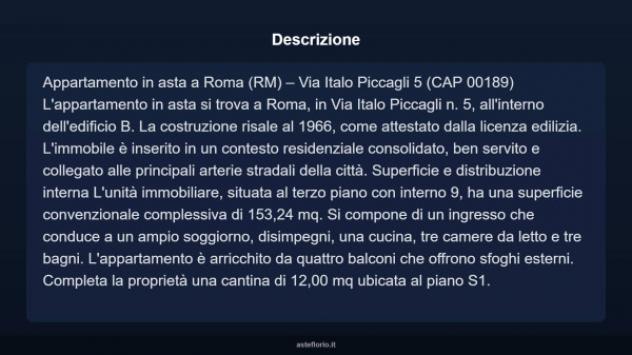 Immobile in asta di 153 m² con più di 5 locali in vendita a Roma - Foto 4
