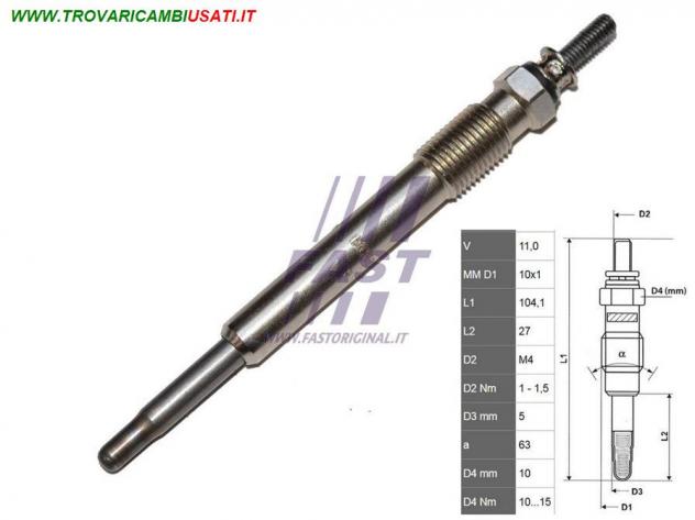 CANDELETTA PRERISCALDO FIAT DUCATO 02 2.0 JTD/HDI FT82732