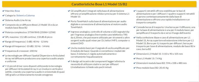 Impianto Audio BOSE L1 1s con BASS B2 - Foto 3