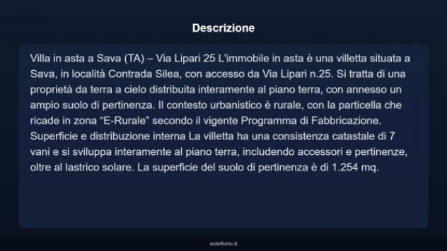 Immobile in asta di 157 m², box auto in vendita a Sava - Foto 3