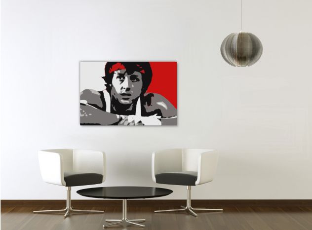 Quadro Rocky Balboa Pop Art Dipinto Mano