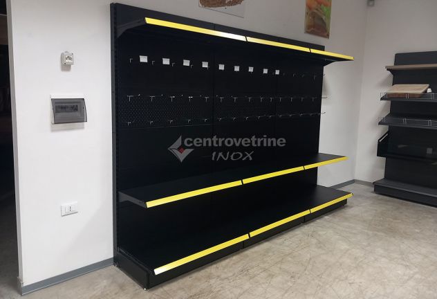 SCAFFALE IN FERRO NERO CON FORATI DA 303 CON PIANO BASE 40 E PIANI DA 40 - Foto 10