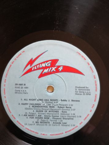 Disco Vinile Lp 33 giri Cantanti vari - "Flyng Mix 4", originale del 1984. - Foto 3
