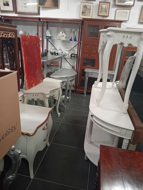 MOBILE CREDENZA LIBRERIA DI ANTIQUARIATO IN LEGNO DI CILIEGIO MASSICCIO LACCATO - Foto 10