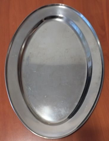 Vassoio Ovale Piano in Acciaio Inox da 40cm - USATO per Alimenti cod. 15110 - Foto 2