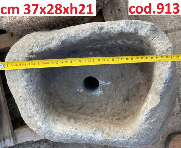 Antica vasca lavabo rustica in pietra granito 2 - Foto 7