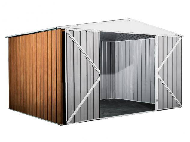 Box prefabbricato, casetta da giardino in lamiera zincata. Capanno deposito attrezzi in Acciaio Zincato 3.60 x 2.60 m x h2.12 m - 130 KG - 9,36 MQ - L - Foto 3