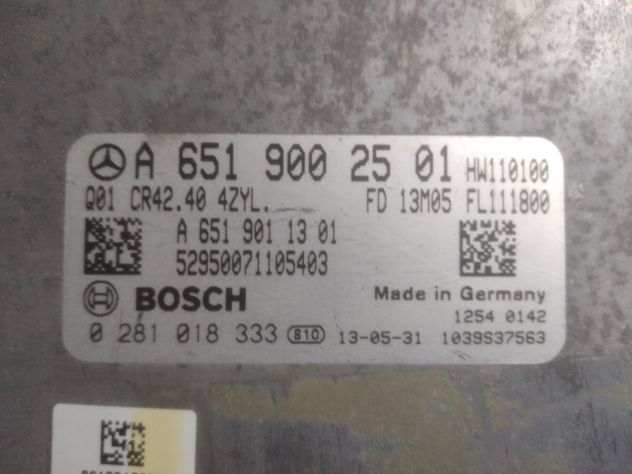 CENTRALINA MOTORE MERCEDES BENZ, BOSCH 0 281 018 333, 0281018333, A 651 900 25 0 - Foto 5