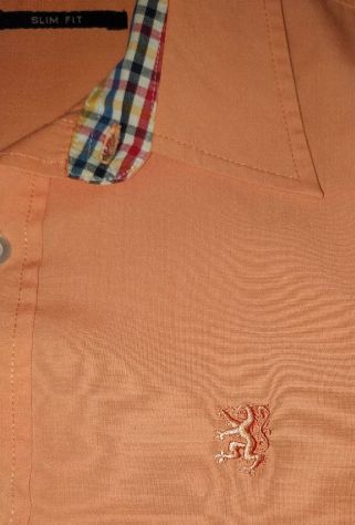Camicia nuova da uomo arancione, taglia L, veste slim fit. - Foto 5