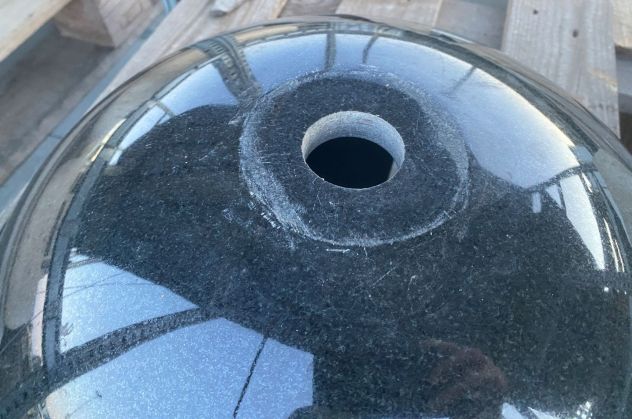 Lavabo lavandino per bagno da appoggio in granito nero assoluto - Foto 5