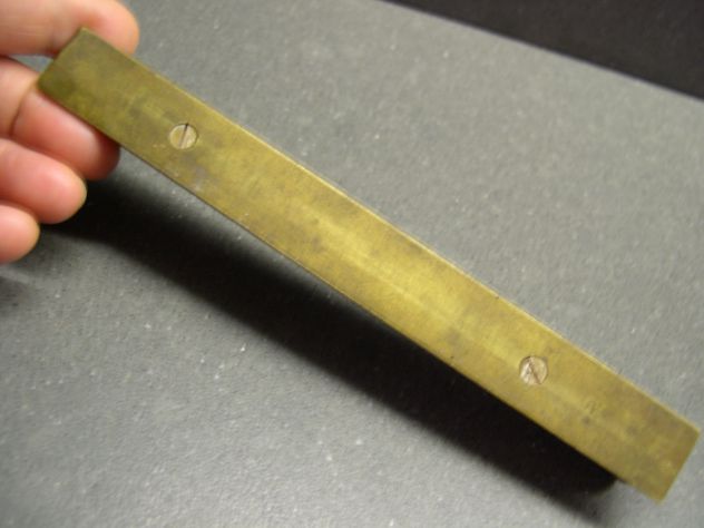 Antica livella a bolla in ottone con custodia - Foto 6