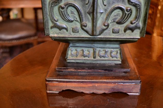 Lampada da tavolo cinese anni 60 in bronzo - Foto 2