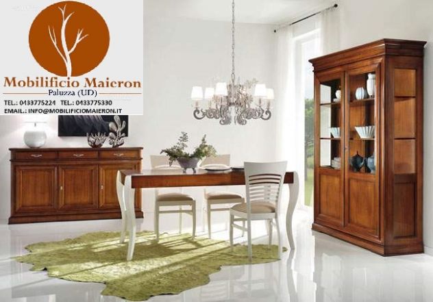 Mobili Classici In Legno Soggiorno Completo cod 993 in Stile Arte Povera Nuovo