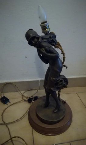 Lampada con bronzo a cera persa - Periodo art deco francese - Foto 2