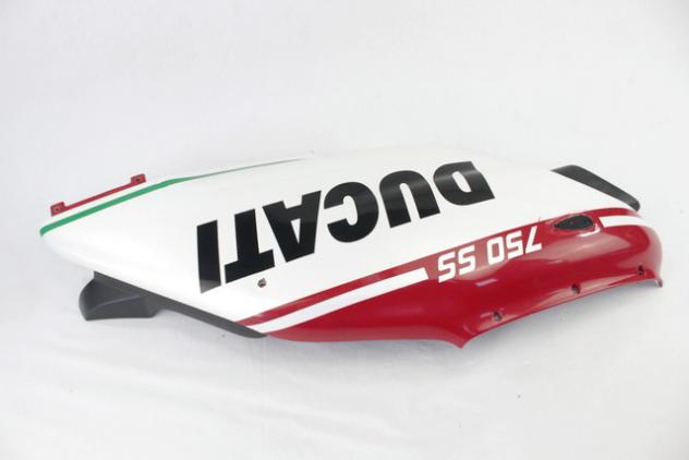 CARENA CENTRALE SINISTRA DUCATI SUPERSPORT 750 1999 - 2002 48030821A LEFT SIDE CENTRAL FAIRING ATTACCO FRECCIA DANNEGGIATO CON GRAFICHE PELLICOLA REMO - Foto 2