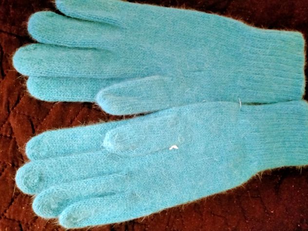 Guanti lana azzurri tg7 1/2