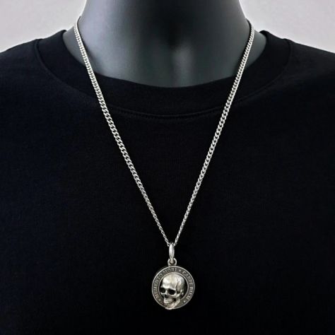 SKULL PENDANT FASHION VINTAGE COLLANA TESCHIO MEMENTO MORI CARPE DIEM - Foto 5