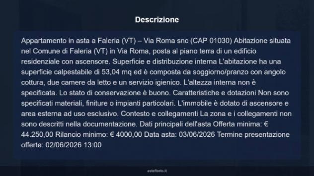 Immobile in asta di 53 m², box auto in vendita a Faleria - Foto 8