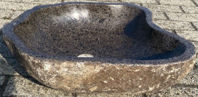 Lavabo lavandino da appoggio in pietra sasso di fiume 3 - Foto 4