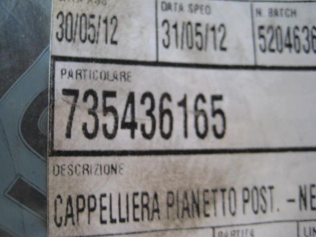 MENSOLA CAPPELLIERA RIVESTIMENTO VANO BAGAGLI LANCIA YPSILON 735436165 - Foto 4