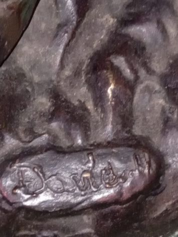 VENDO PRIVATAMENTE RARA ANTICA STATUA SCULTURA IN BRONZO FIRMATA - Foto 6