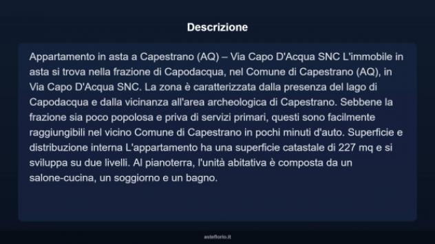 Immobile in asta di 227 m² con più di 5 locali e box auto in vendita a Capestrano - Foto 4