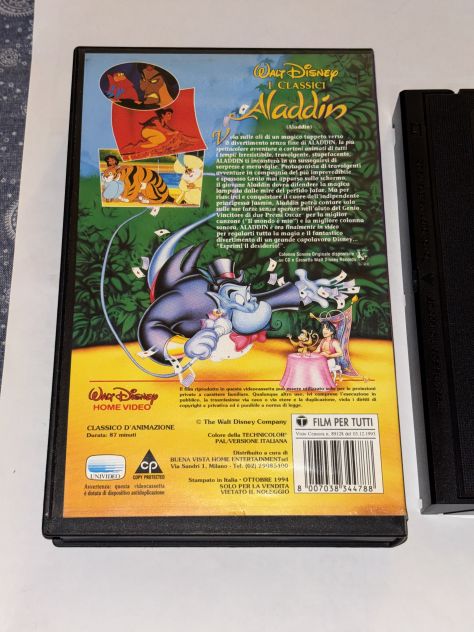 VIDEOCASSETTA COME NUOVA,RARA,COMPLETA:”ALADDIN”(1994) 1’EDIZIONE ITALIANA - Foto 9