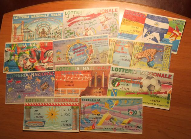 23 BIGLIETTI LOTTERIE ITALIANE TUTTI DIVERSI DAL 1981 AL 1994 SENZA TAGLIANDO - - Foto 3