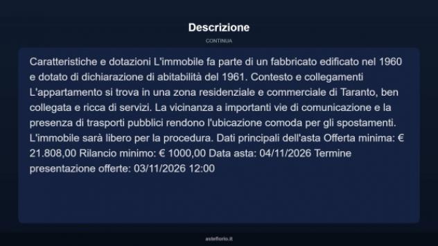 Immobile in asta di 50 m² in vendita a Taranto - Foto 5