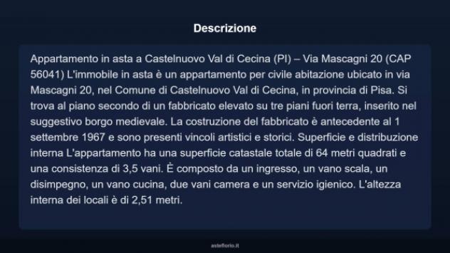 Immobile in asta di 64 m² in vendita a Castelnuovo di Val di Cecina - Foto 4