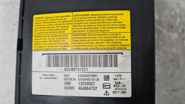 AIRBAG SEDILE SINISTRO OPEL Meriva 3° Serie 13250507 (10) - Foto 3