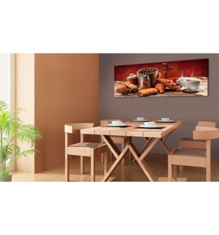 Quadro Caffè E Brioche Con Sfondo Rossastro - ARREDALACASA - Foto 2