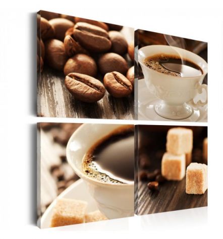 Quadro Con Le Tazzine Di Caffe' - 4 Quadri - ARREDALACASA