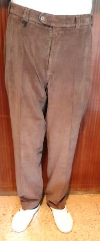 pantaloni in velluto rigato taglio classico tg 56 wolf fashion