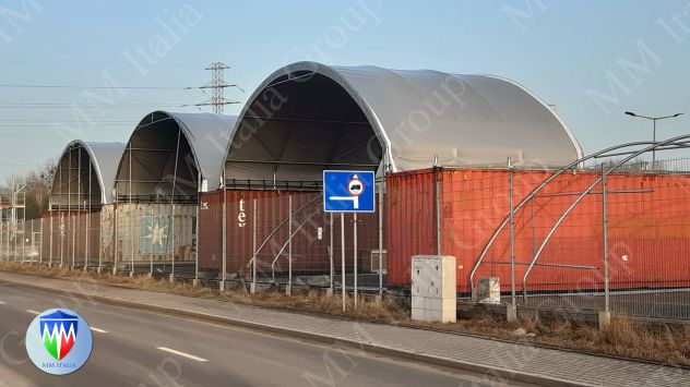 Coperture Tunnel su container 8 x 6 x 5,6 con aperture a Fisarmonica ambo i lati - Foto 2