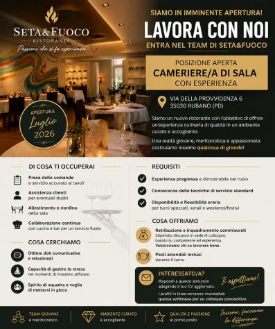 Cameriere/a di Sala con Esperienza
