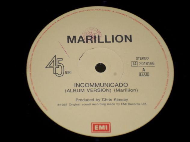 MARILLION - Incommunicado (LP Mix) 3 Track 12'' / 45 RPM Single 1987 Italy EMI - Foto 3