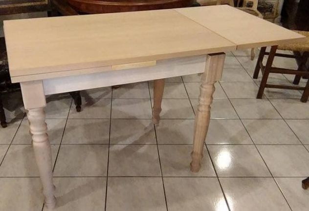 Tavolo allungabile  in legno grezzo da colorare artigianato italiano - Foto 4