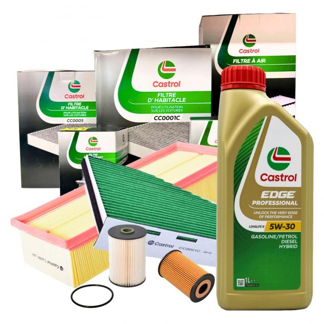 Kit Tagliando Castrol Golf VI 1.6 2.0 TDI 4 Filtri 5L Olio EDGE LongLife 3
