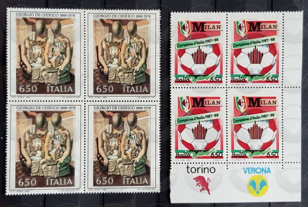 ITALIA francobolli in blocco di 4 - 1944-1988 - Foto 6