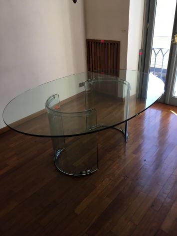 TAVOLO DESIGN GALOTTI &amp; RADICE MODELLO ADAM DI CRISTALLO DEL 1.970 OTTIMO STATO