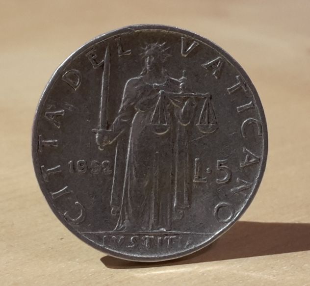 CITTA' DEL VATICANO, L. 5 1952. - Foto 2