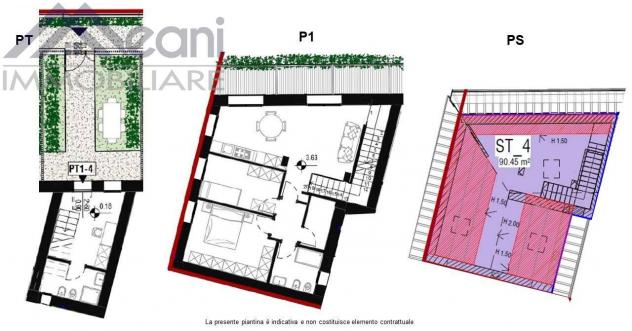 69 - A4_M - 3 LOCALI CON GIARDINO, BALCONE E SOTTOTETTO- NUOVA "RESIDENZA LE CORTI"