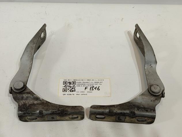CERNIERE COFANO ANTERIORE DX E SX FORD Transit Serie 6C11-16800-AC 6C11-16801-AC JXFA/C (0614) - Foto 2