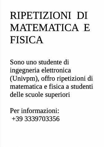 RIPETIZIONI DI MATEMATICA E FISICA