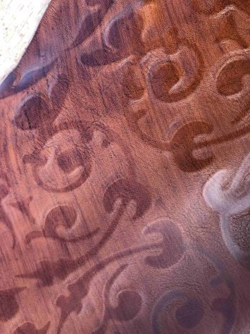 Pelle a vacchetta floreale cognac per artigianato - Foto 2