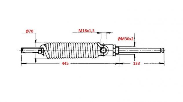 -UNIDIREZIONALE CILINDRO IDRAULICO PER APRIRE IL PORTELLO DEL SERBATOIO 4'' - Foto 3