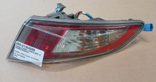 FANALE POST. PARTE EST. DX ROSSO BIANCO 999-U1304208 Parti elettriche  Fanaleria  Fanali  Fanale post. dx. HONDA - CIVIC 3 porte - 01-04-2007 - 01-02-